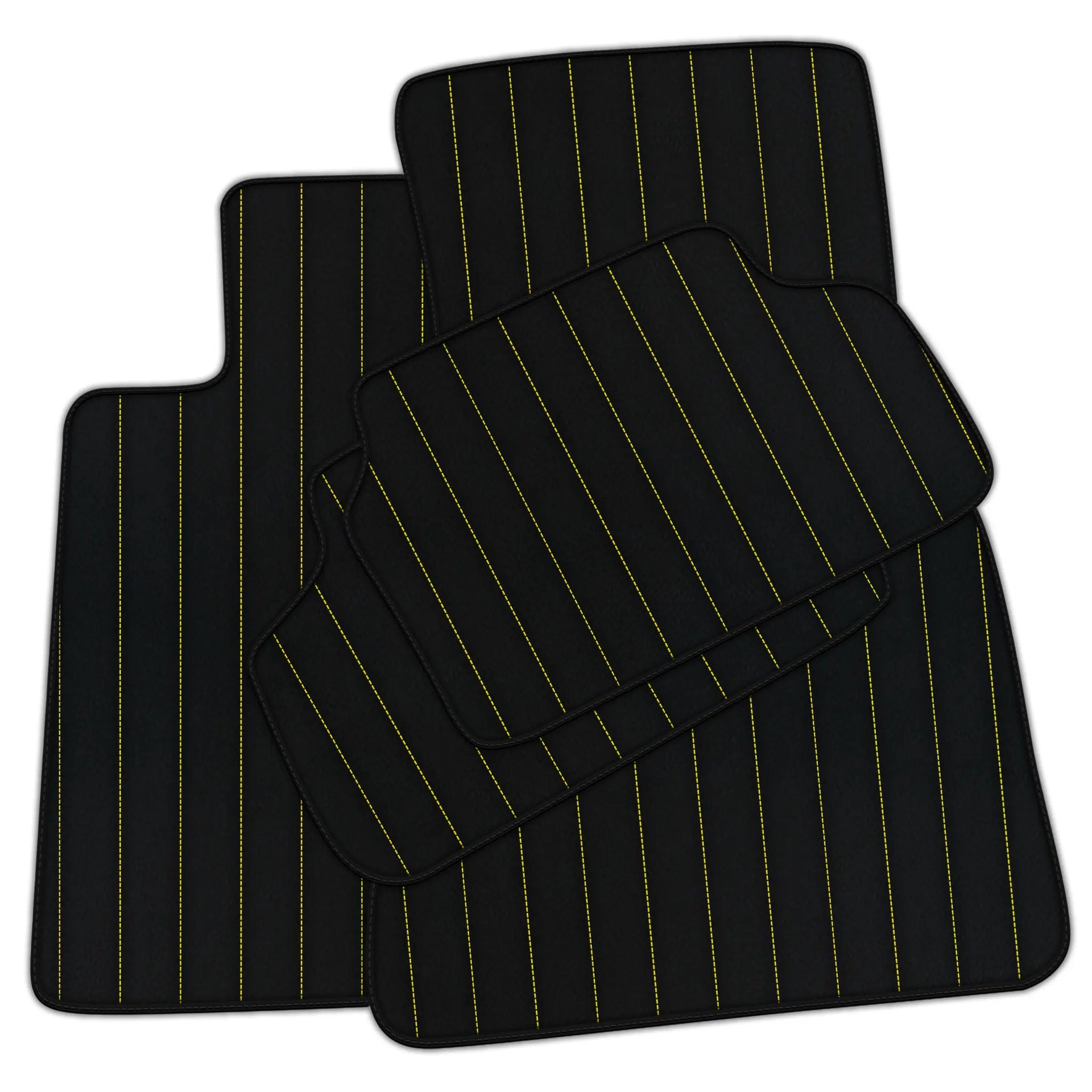 Customizable Leather Floor Mats with Line Pattern for BMW E81 3-door Hatchback (2006-2011)