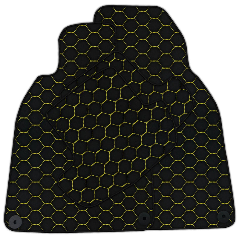 Customizable Leather Floor Mats with Symmetrical Hex Pattern for Porsche 911 - 992 (2019-2024)
