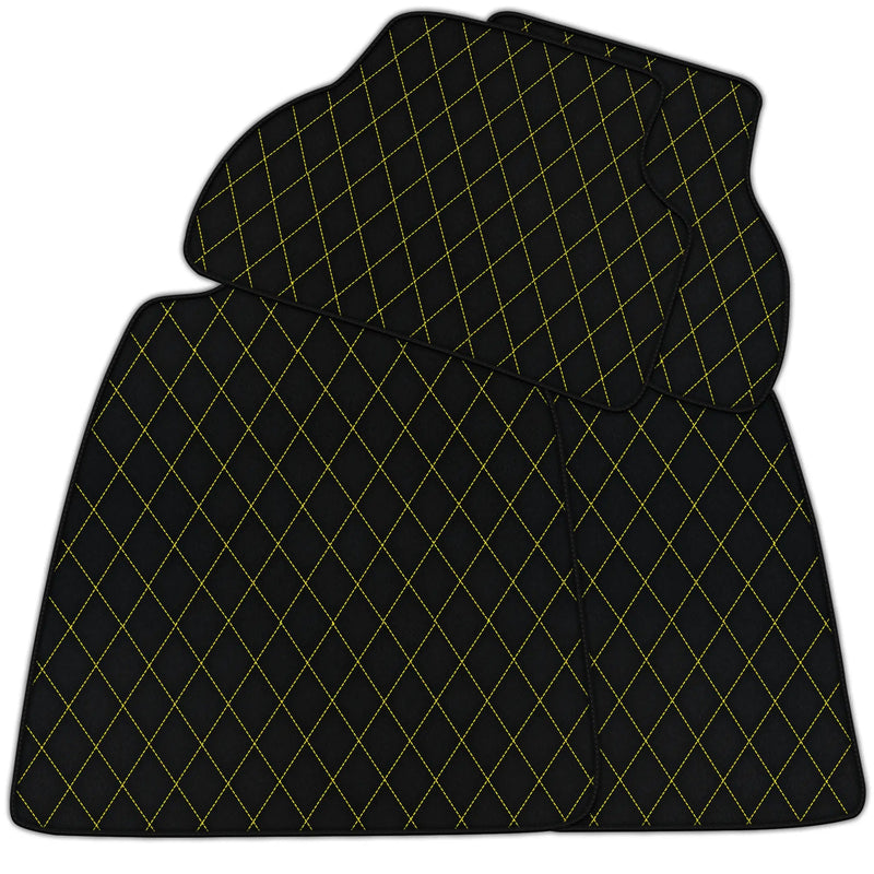 Customizable Leather Floor Mats with Single Diamond Pattern for Audi A4 - B7 Sedan (2005-2008)