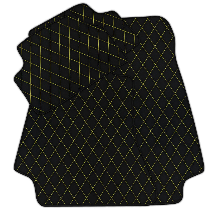 Customizable Leather Floor Mats with Single Diamond Pattern for Mercedes Benz EQA-Class H243 (2021-2023)