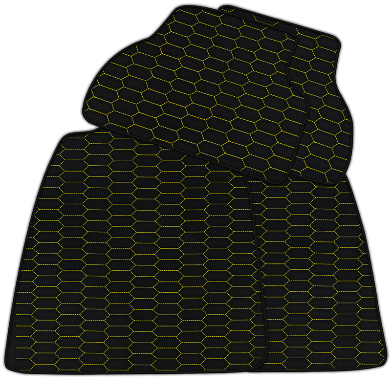 Dostosowywalne skórzane dywaniki samochodowe z wzorem Raptor Hex do Audi A4 - B6 Avant (2001-2004)