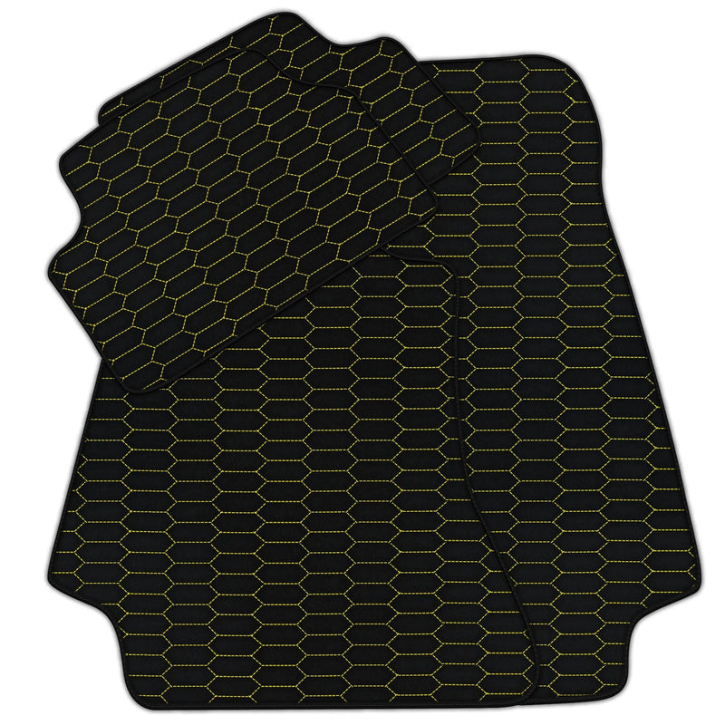 Customizable Leather Floor Mats with Raptor Hex Pattern for Mercedes Benz S-Class W140 (1991-1998)