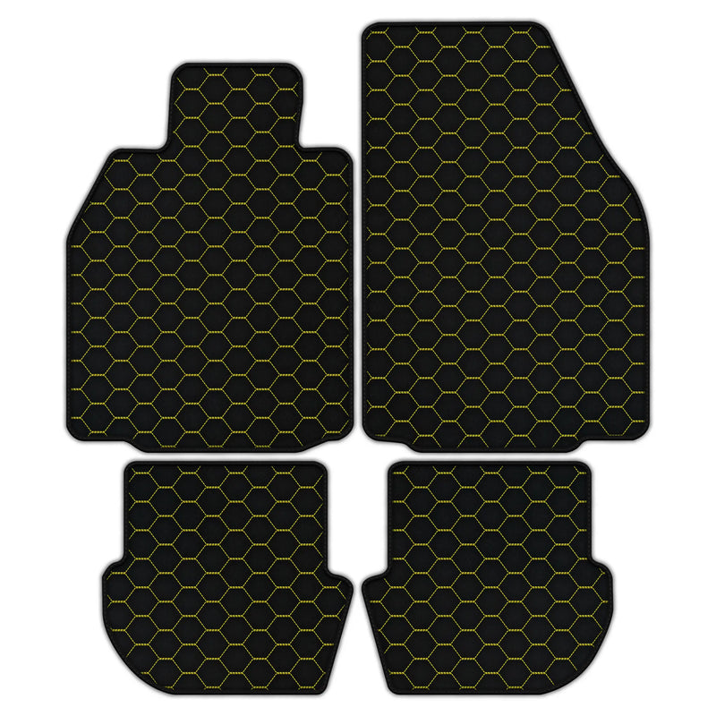 Customizable Leather Floor Mats with Symmetrical Hex Pattern for Porsche 911 - 997 (2004-2012)