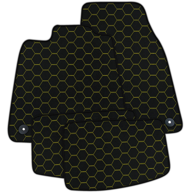 Customizable Leather Floor Mats with Symmetrical Hex Pattern for Porsche Taycan (2020-2023)