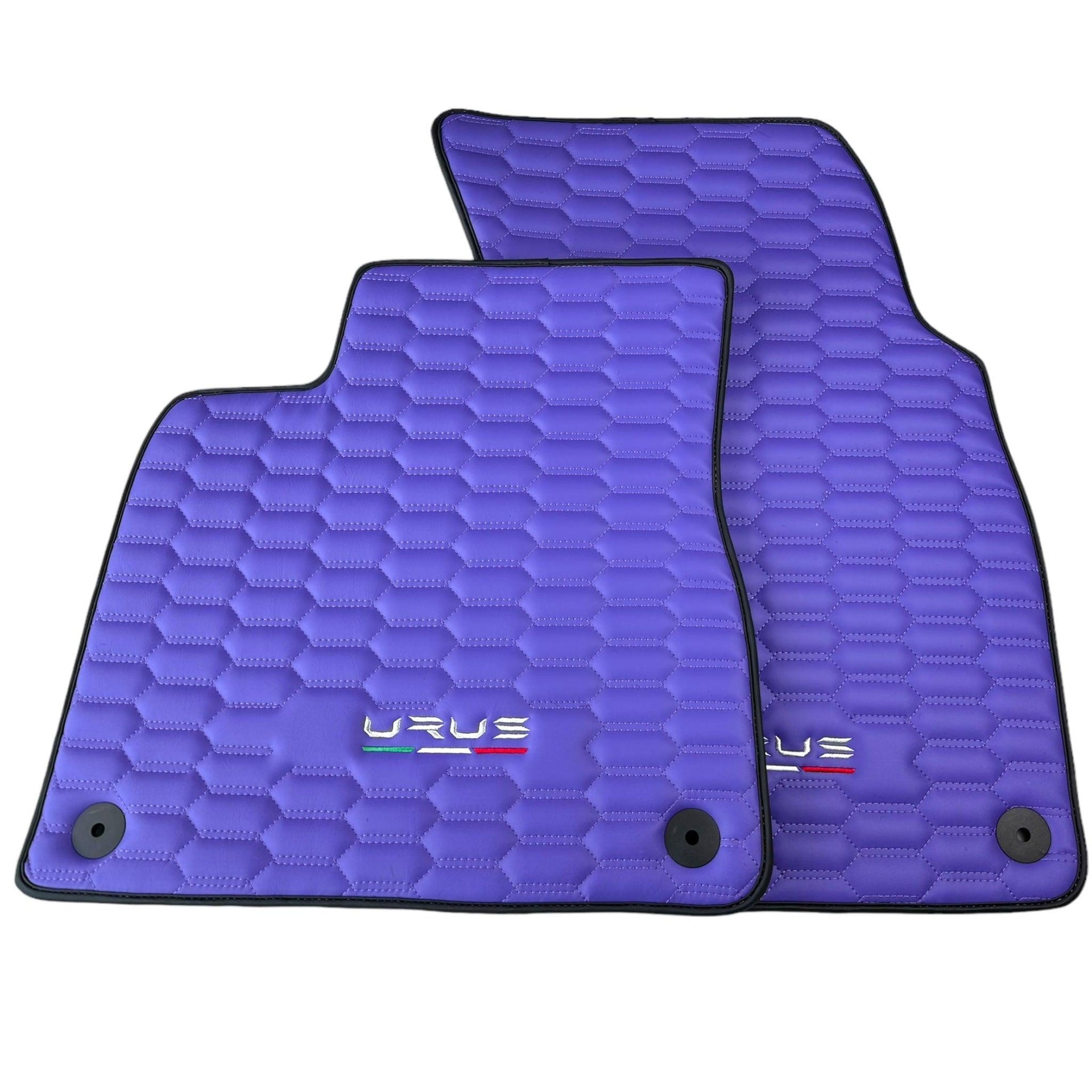 Purple Leather Black Floor Mats for Lamborghini Urus | Black Trim - AutoWin
