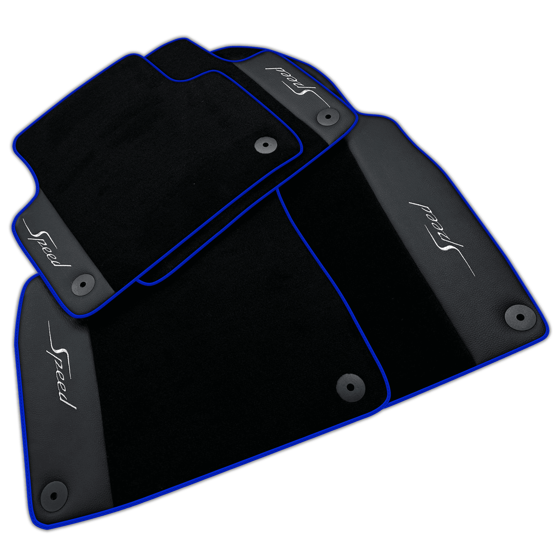 Black Floor Mats for Bentley Flying Spur (2005-2013) with Leather | Various Trim Colors