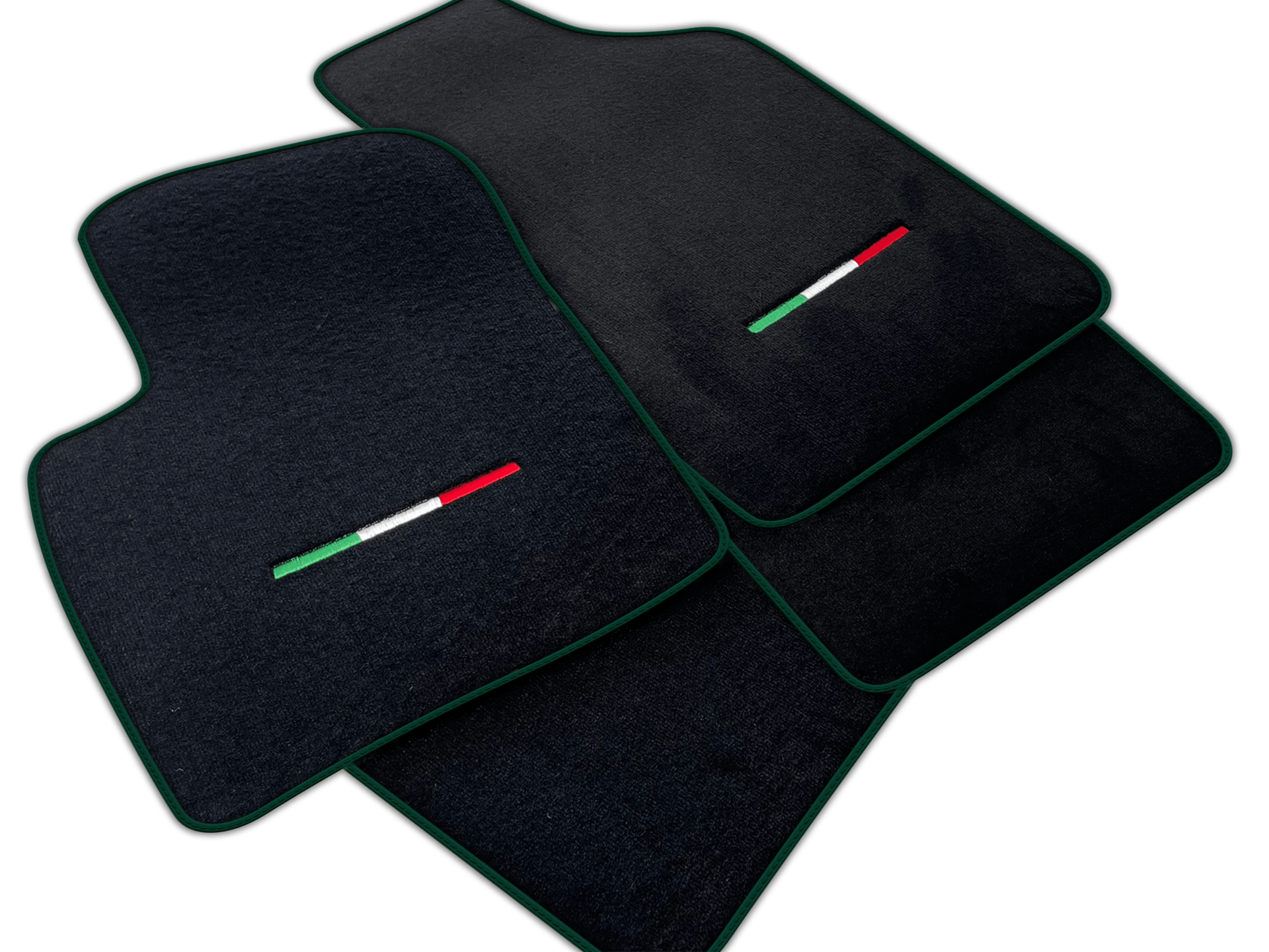 Italian Edition Black Floor Mats for Fiat 500c (2009-2014)