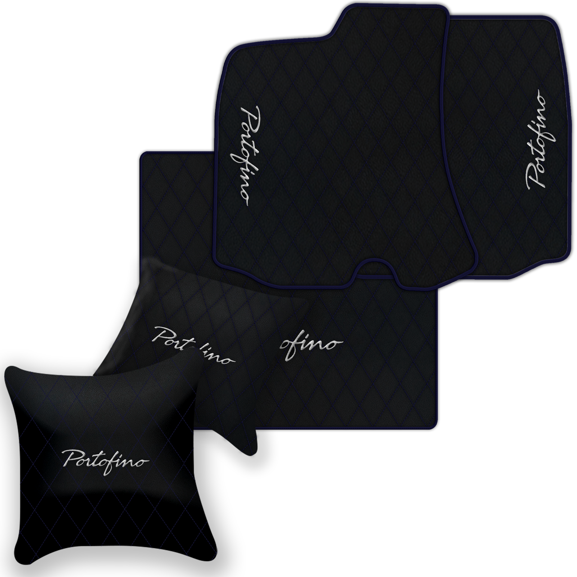 Custom Black Leather Floor Mats for Ferrari 812 Superfast (2018-2023)