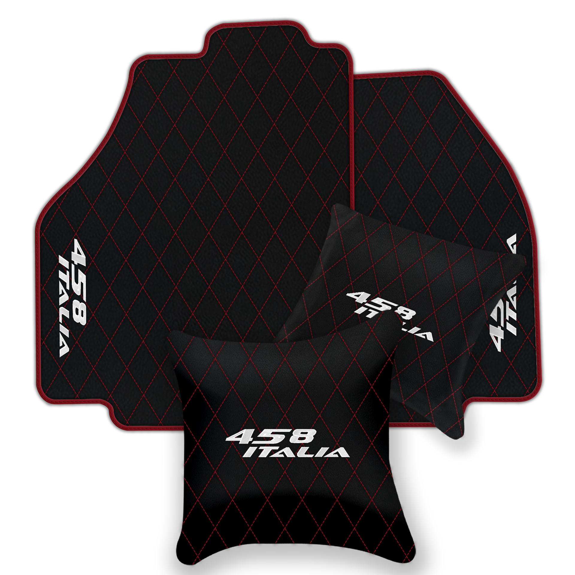 Premium Black Leather Floor Mats for Ferrari 458 Spider (2012-2015)