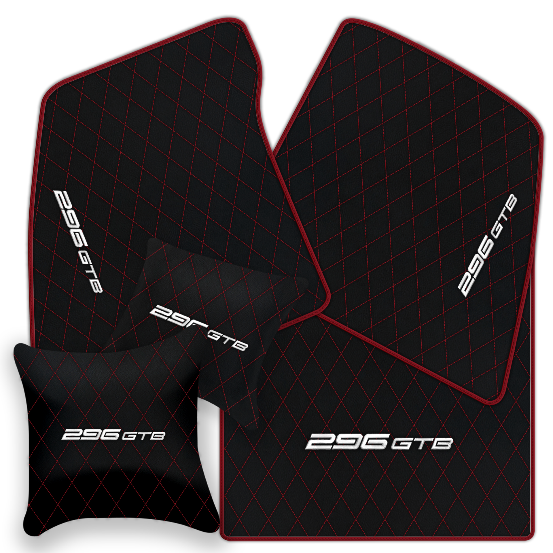 Premium Custom Black Leather Floor Mats for Ferrari FF (2011-2016)