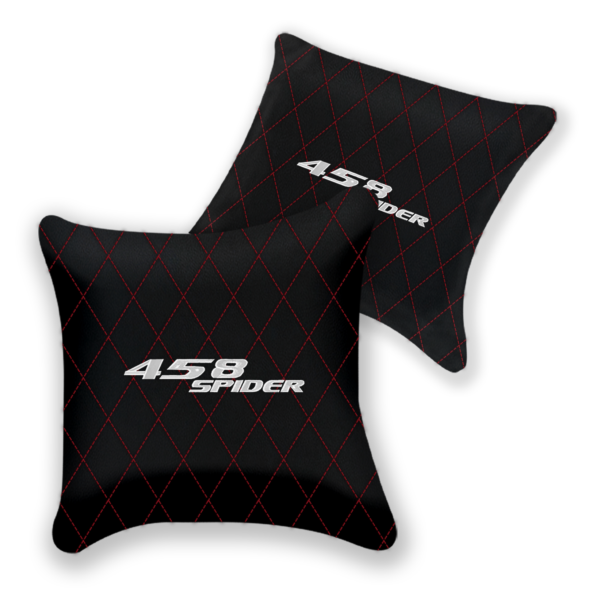Customizable Black Leather Pillows Set for Ferrari 458 (2012-2015)