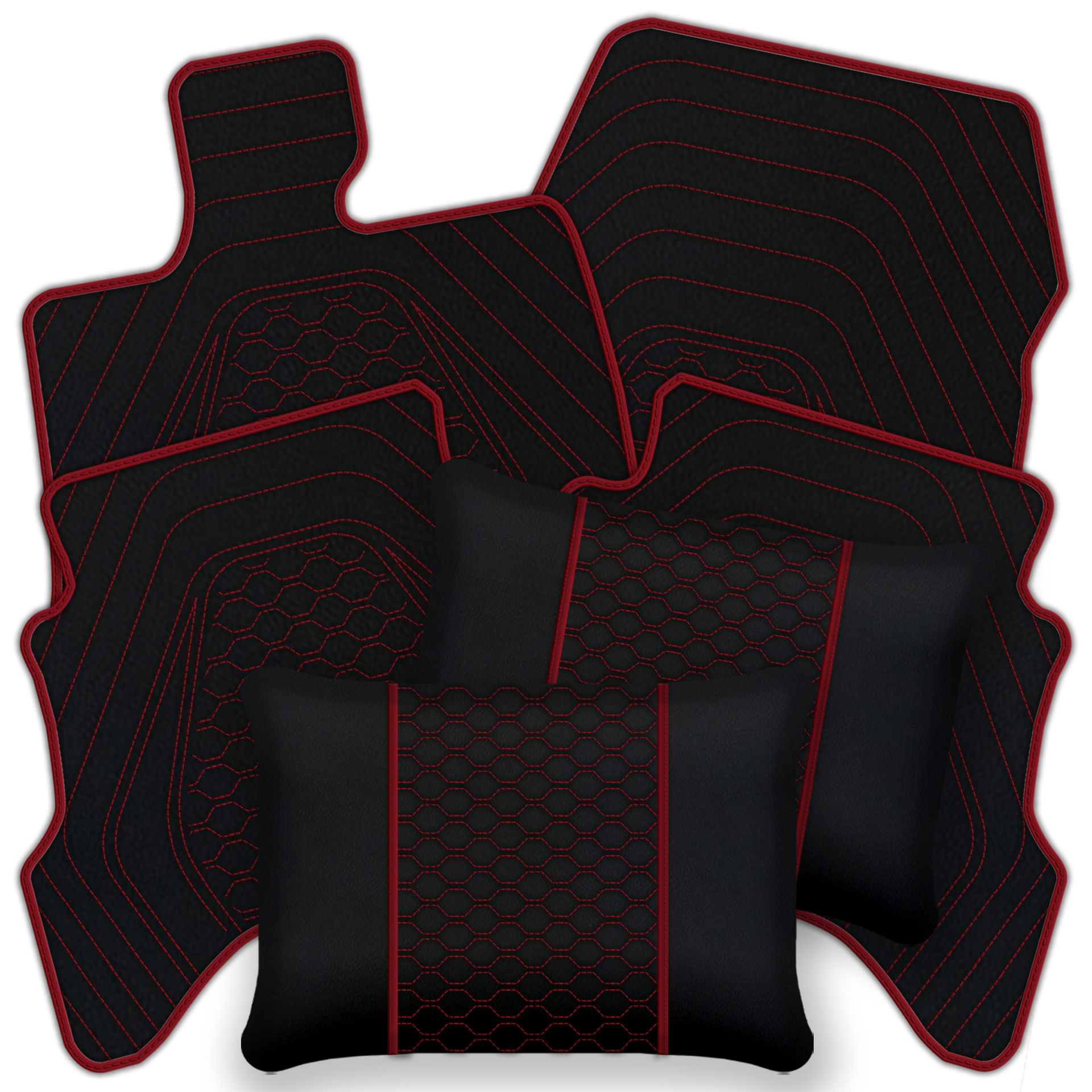 Premium Black Leather Floor Mats for Ferrari Mondial (1983-1993)