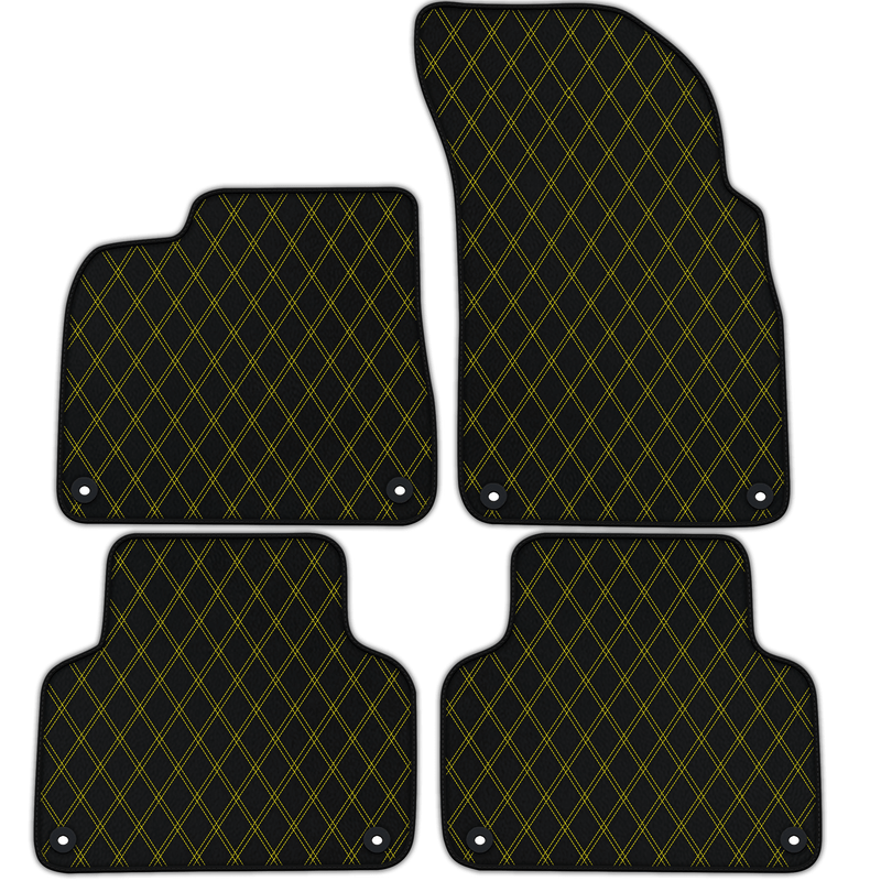 Customizable Leather Floor Mats with Double Diamond Pattern for Audi Q8 (2018-2023)