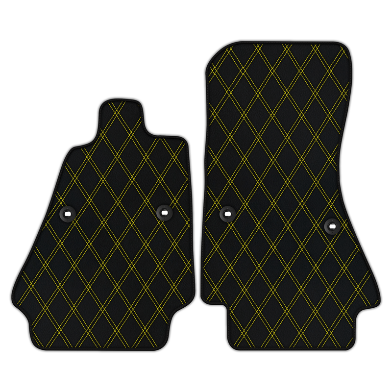 Customizable Leather Floor Mats with Double Diamond Pattern for Bugatti Chiron (2016-2022)