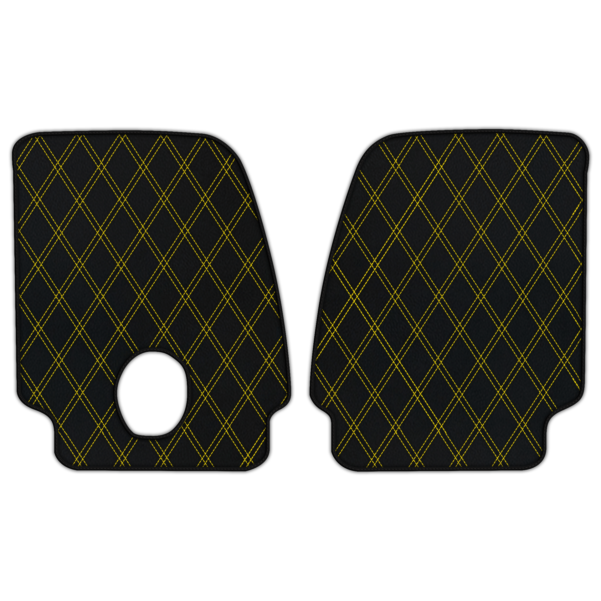 Custom Black Floor Mats for Ferrari Portofino (2018-2023) With Leather