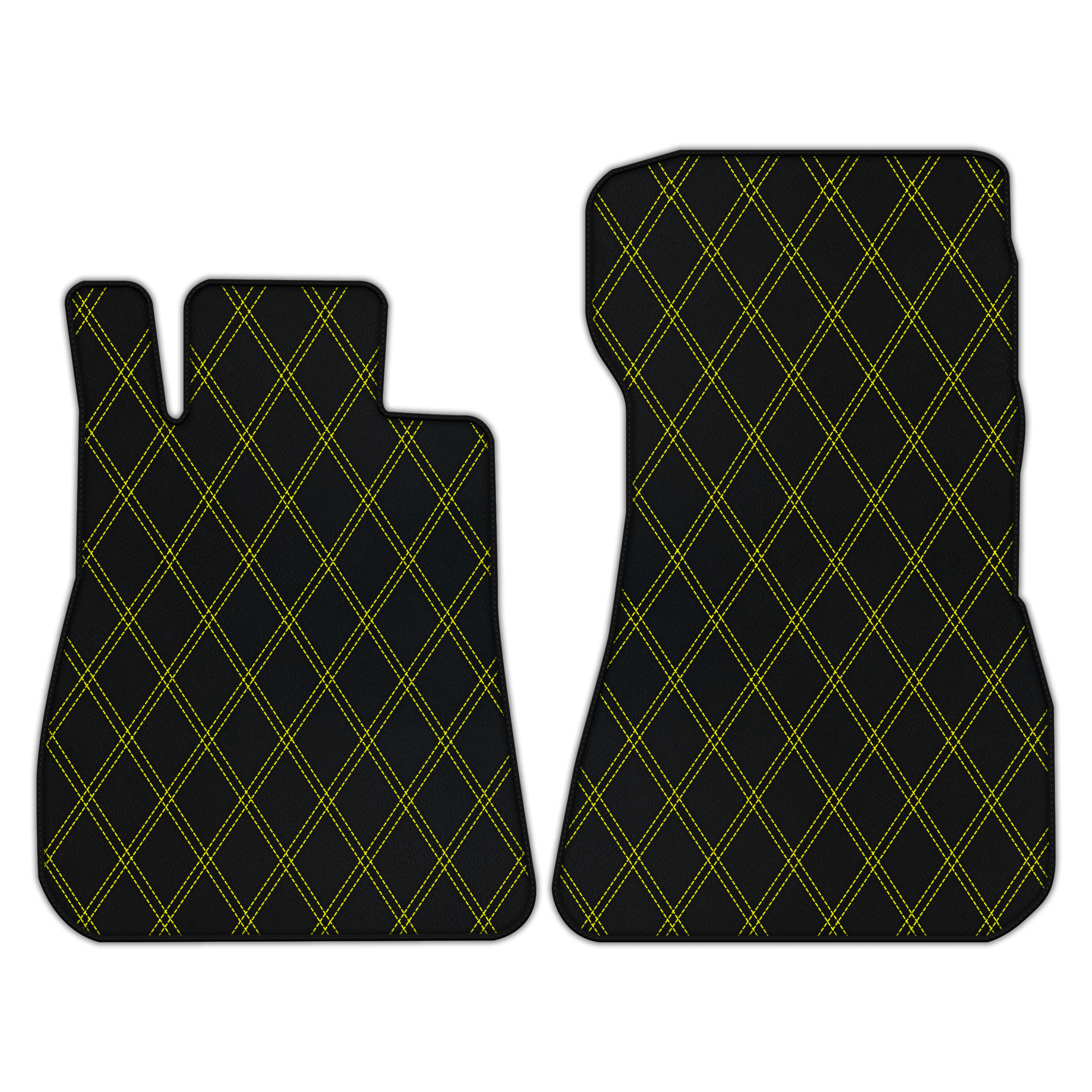 Customizable Leather Floor Mats with Double Diamond Pattern for Mercedes Benz AMG GT