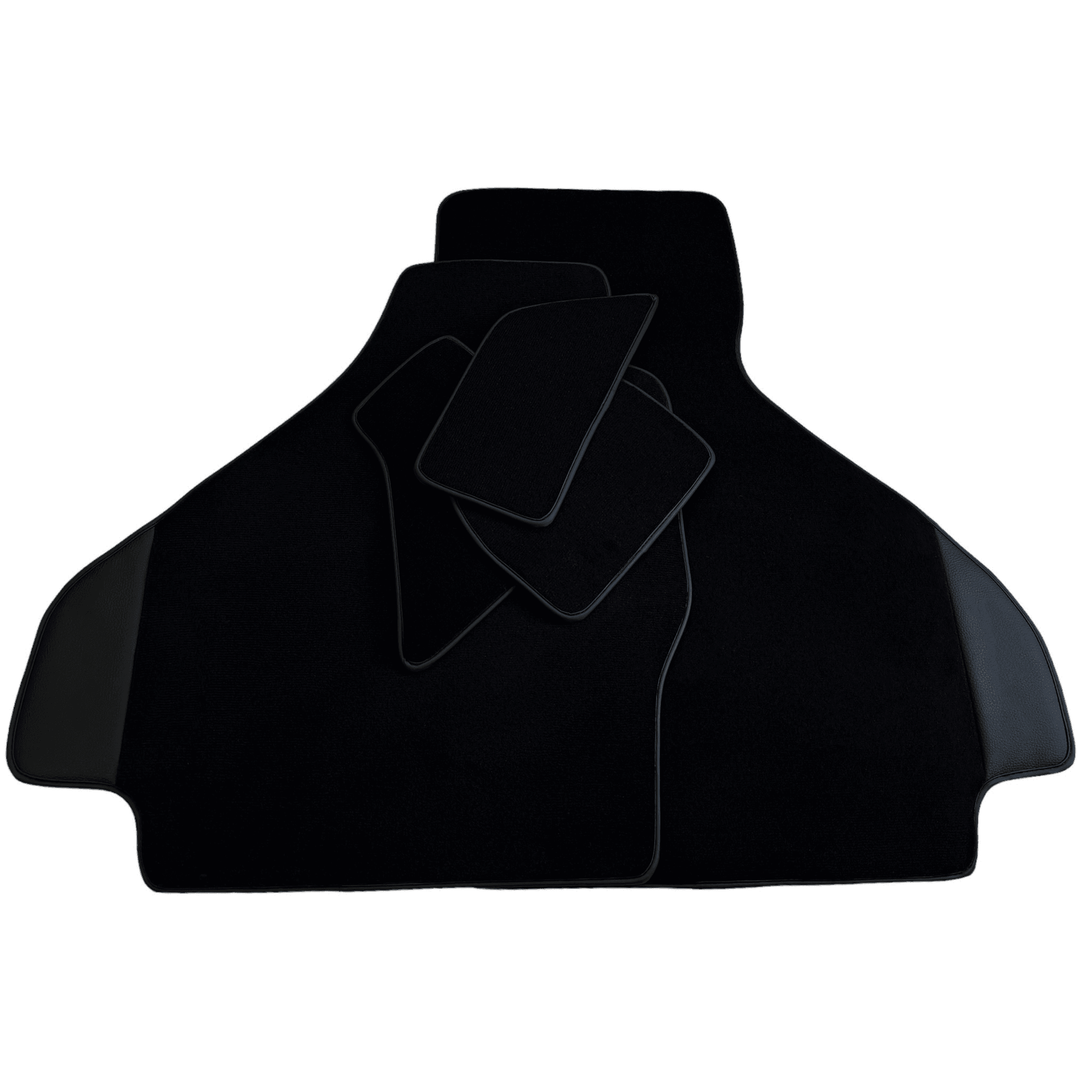 Custom Black Floor Mats for Ferrari 512 TR 1992-1994 with Leather - AutoWin