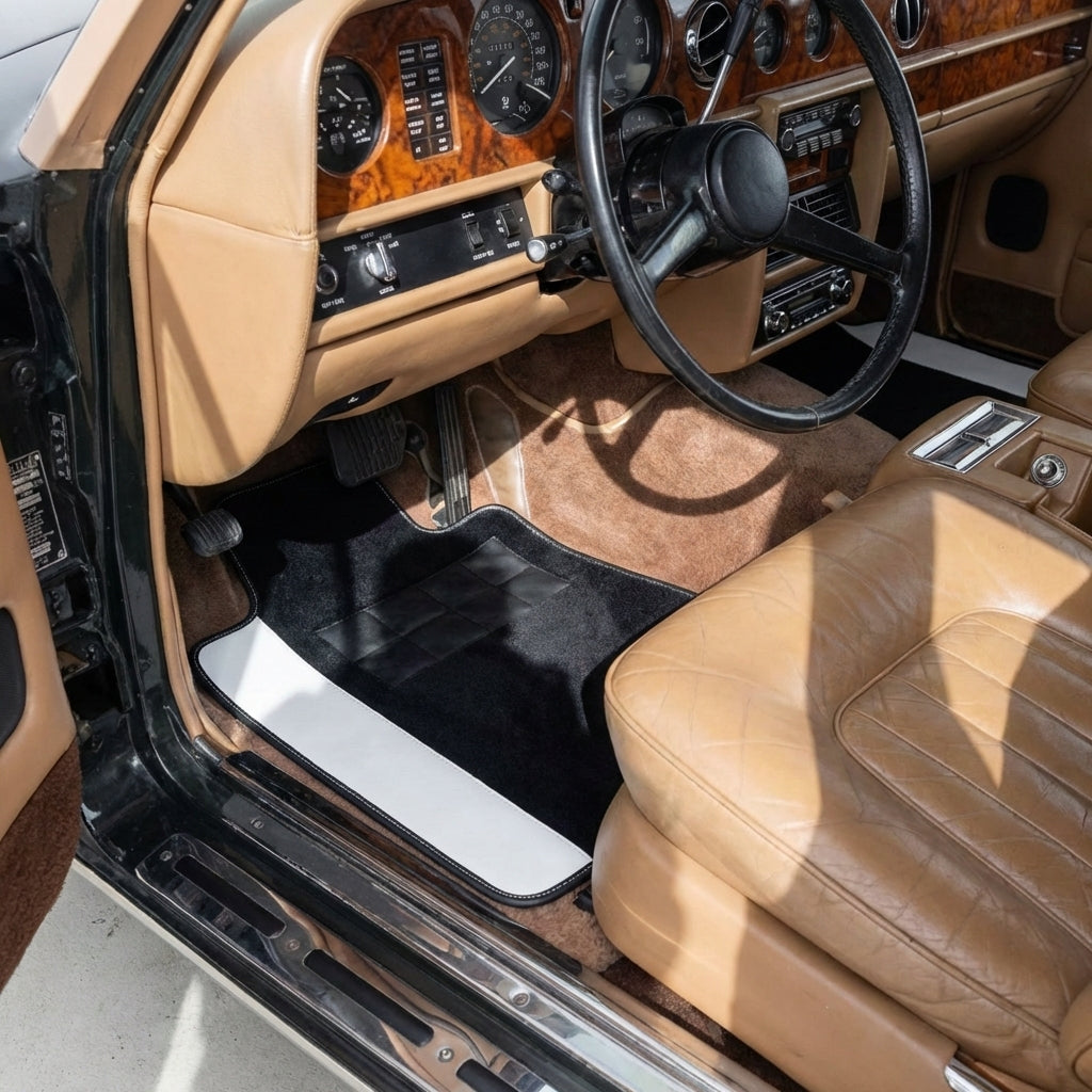 Customizable Leather Floor Mats with AW12 Pattern for Rolls Royce Wraith (2013–2023) - AutoWin