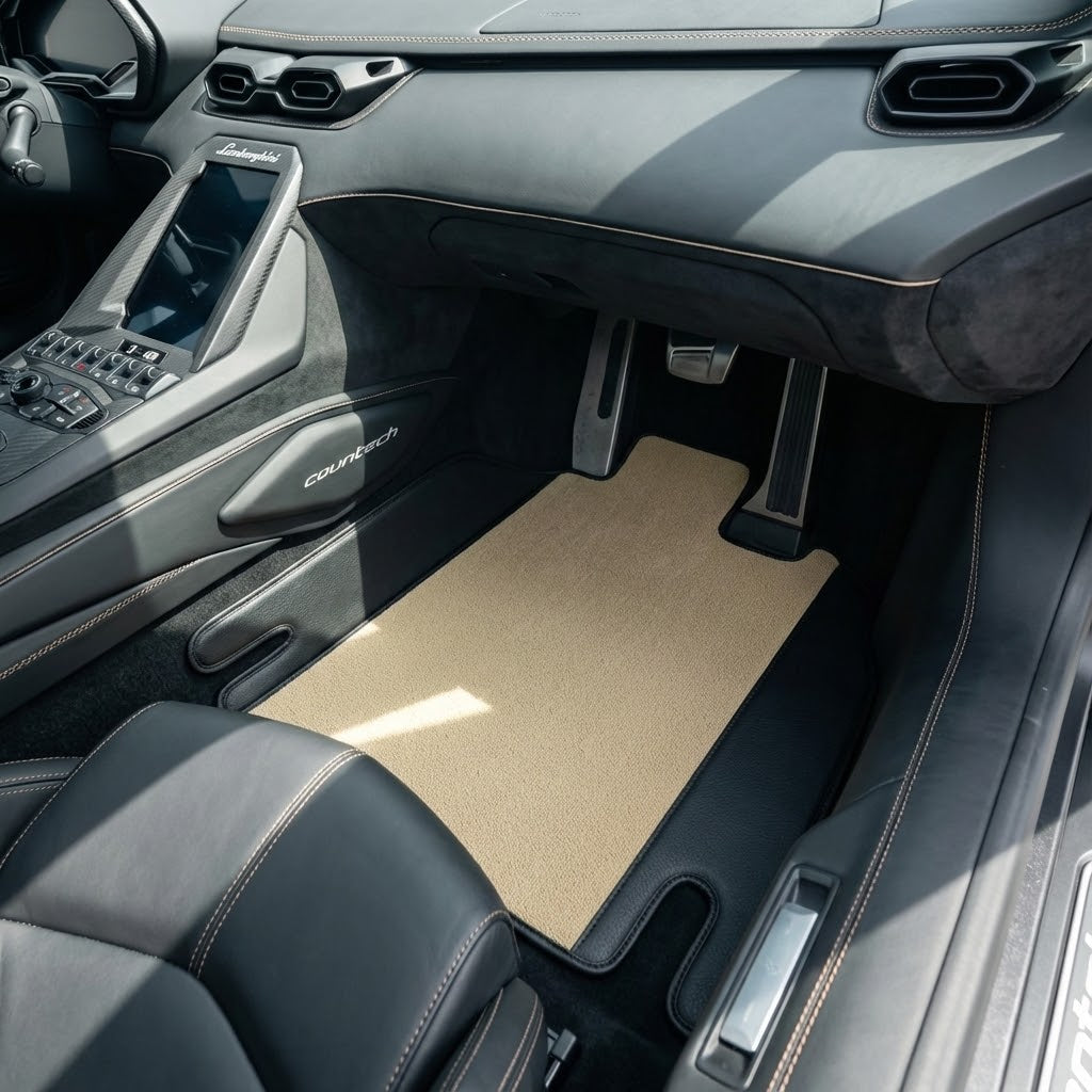 Customizable Leather Floor Mats with Triangle Pattern for Lamborghini Countach (1974–1990) - AutoWin