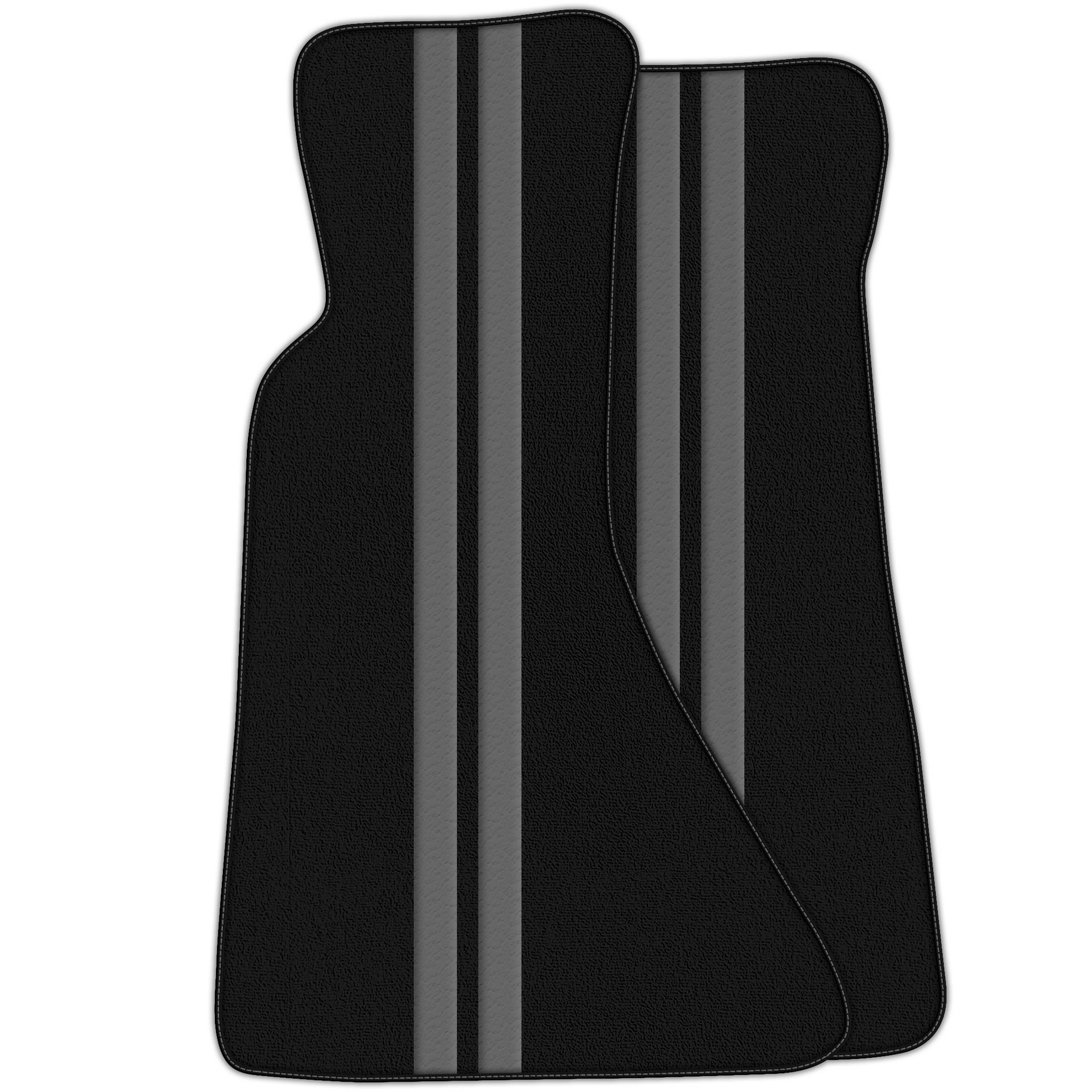 Black Floor Mats with Leather Line for Chevrolet Corvette C4 (1984-1996) - Various Colors