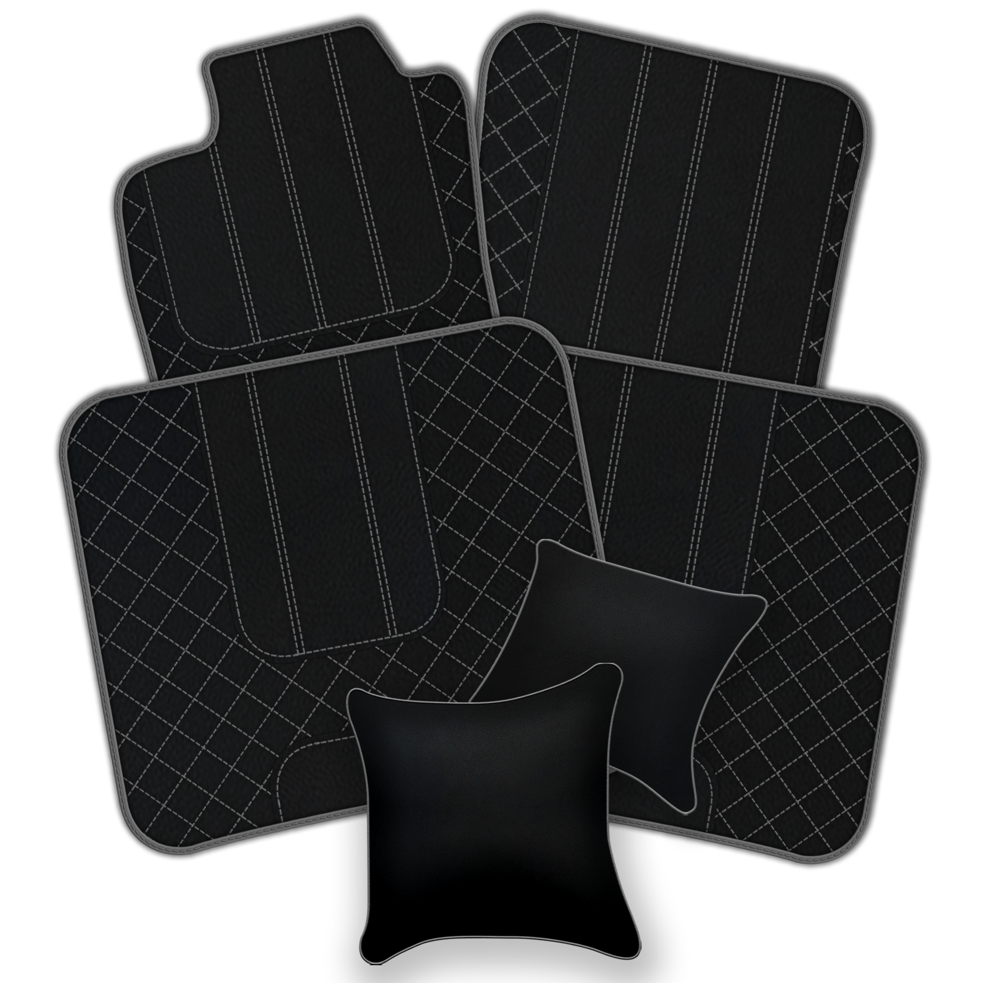 Customizable Leather Floor Mats with Double Diamond Pattern for Bentley Flying Spur (2019-2023) - AutoWin