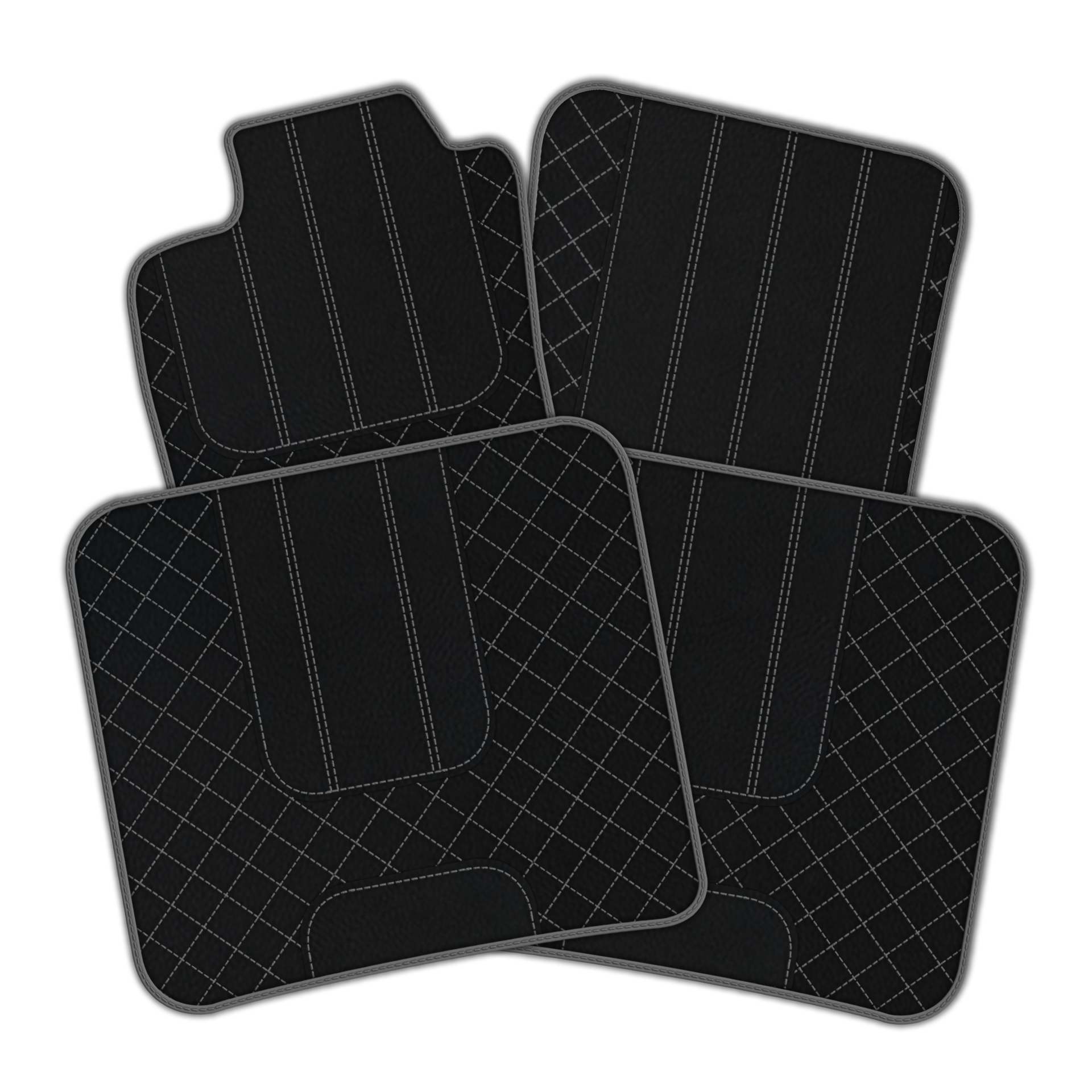 Customizable Leather Floor Mats with Double Diamond Pattern for Bentley Flying Spur (2019-2023) - AutoWin