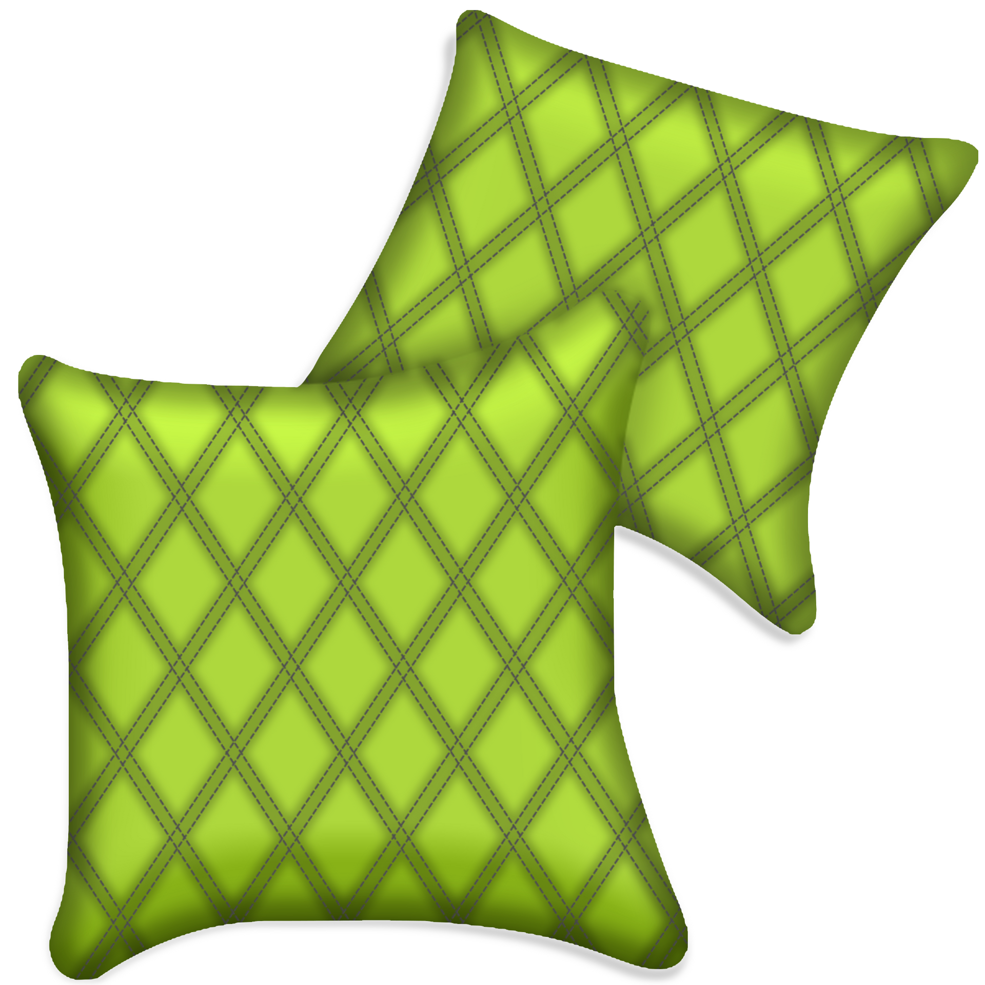 Customizable Green Leather Pillows Set of 2 for All Vehicles | Double Diamond Pattern