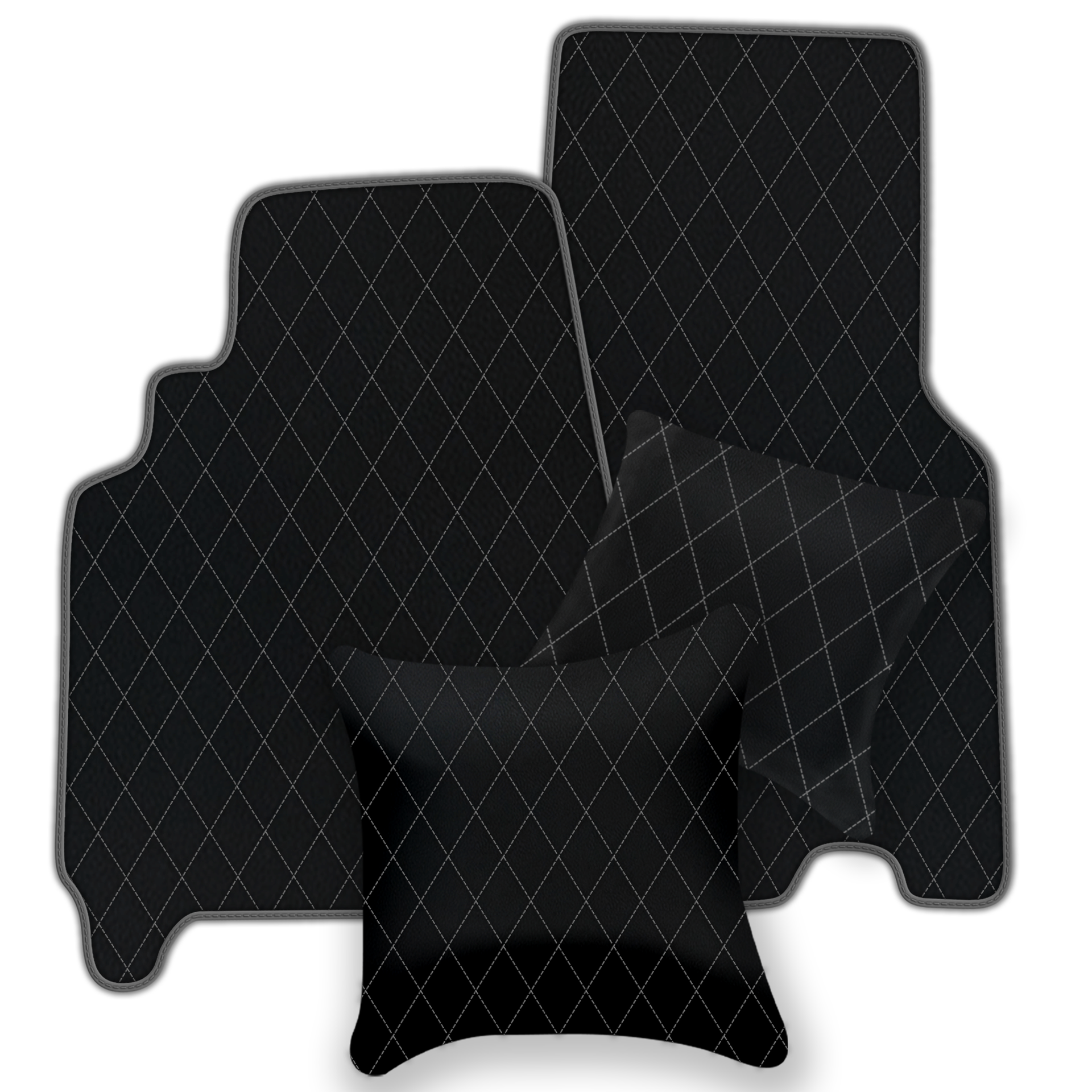 Customizable Leather Floor Mats with Double Diamond Pattern for Ferrari 550 Maranello (1996-2002) - AutoWin