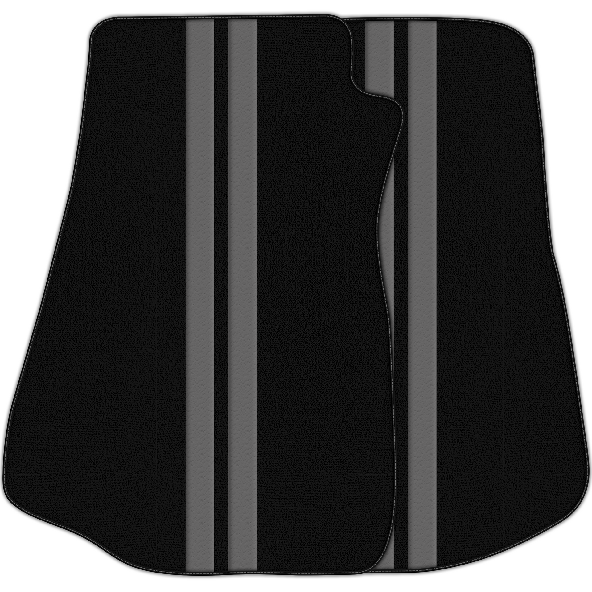 Black Floor Mats with Leather Line for Chevrolet Corvette C3 (1968-1982) - Various Colors