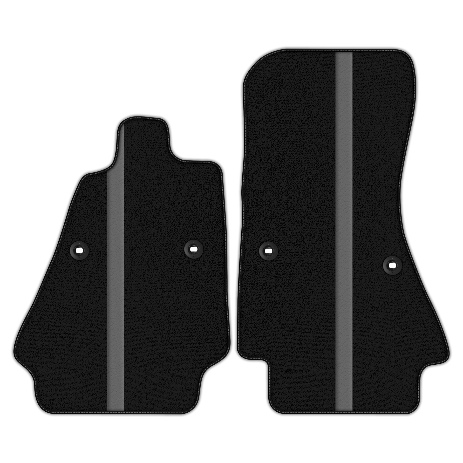 Black Floor Mats with Leather Line for Bugatti Chiron (2016-2022) - Various Colors