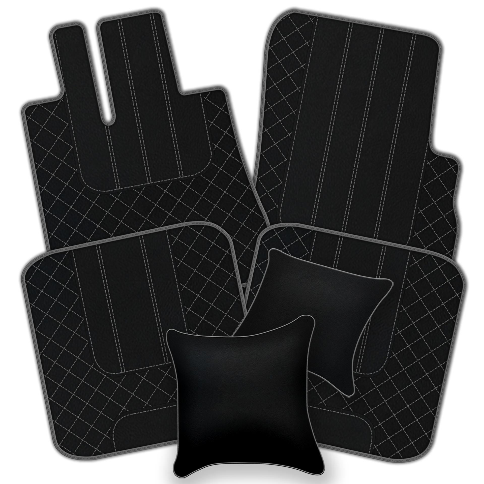 Premium Black Leather Floor Mats for Bentley Arnage T (1998-2009)