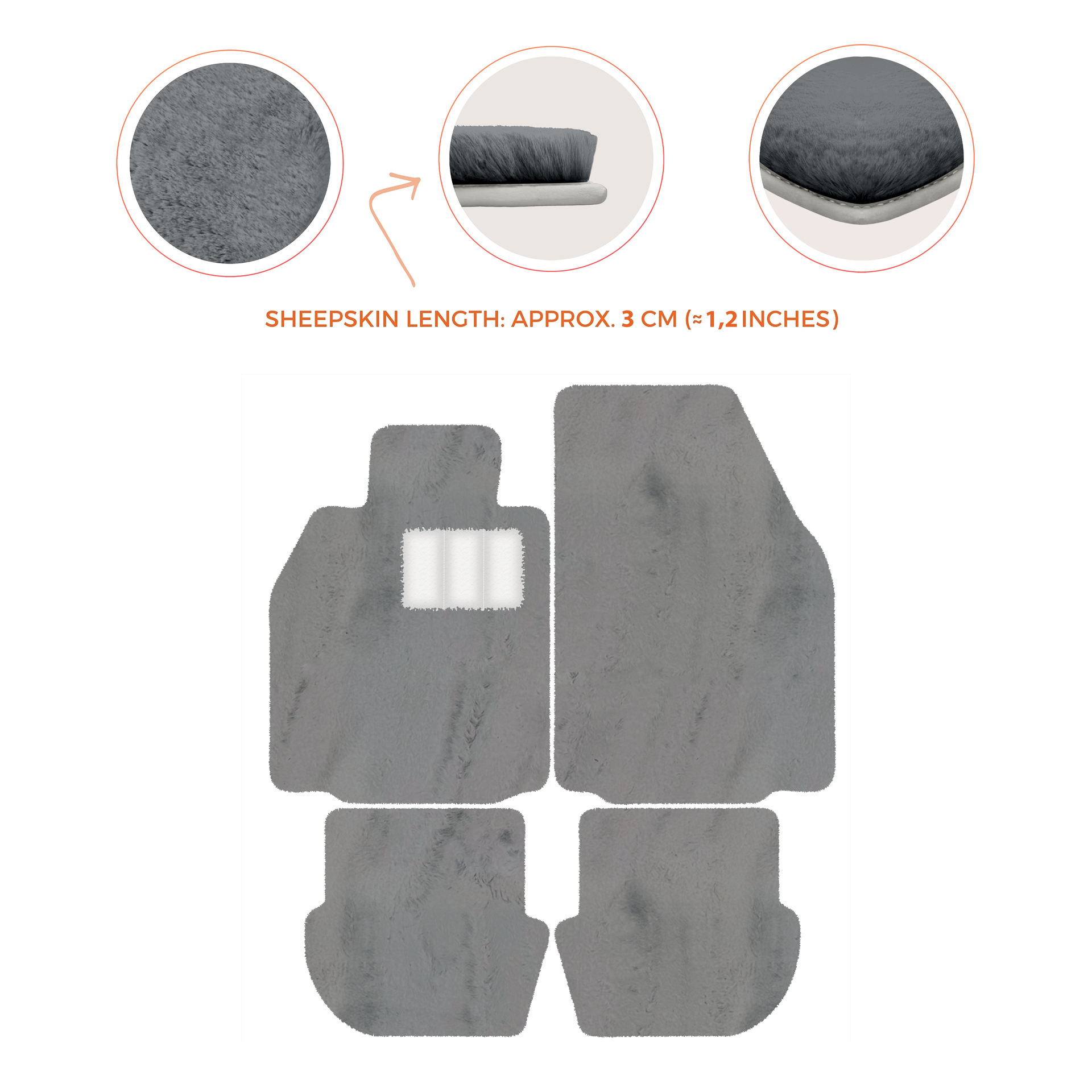 Premium Luxury Sheepskin Floor Mats for Porsche 911 (2004-2012)