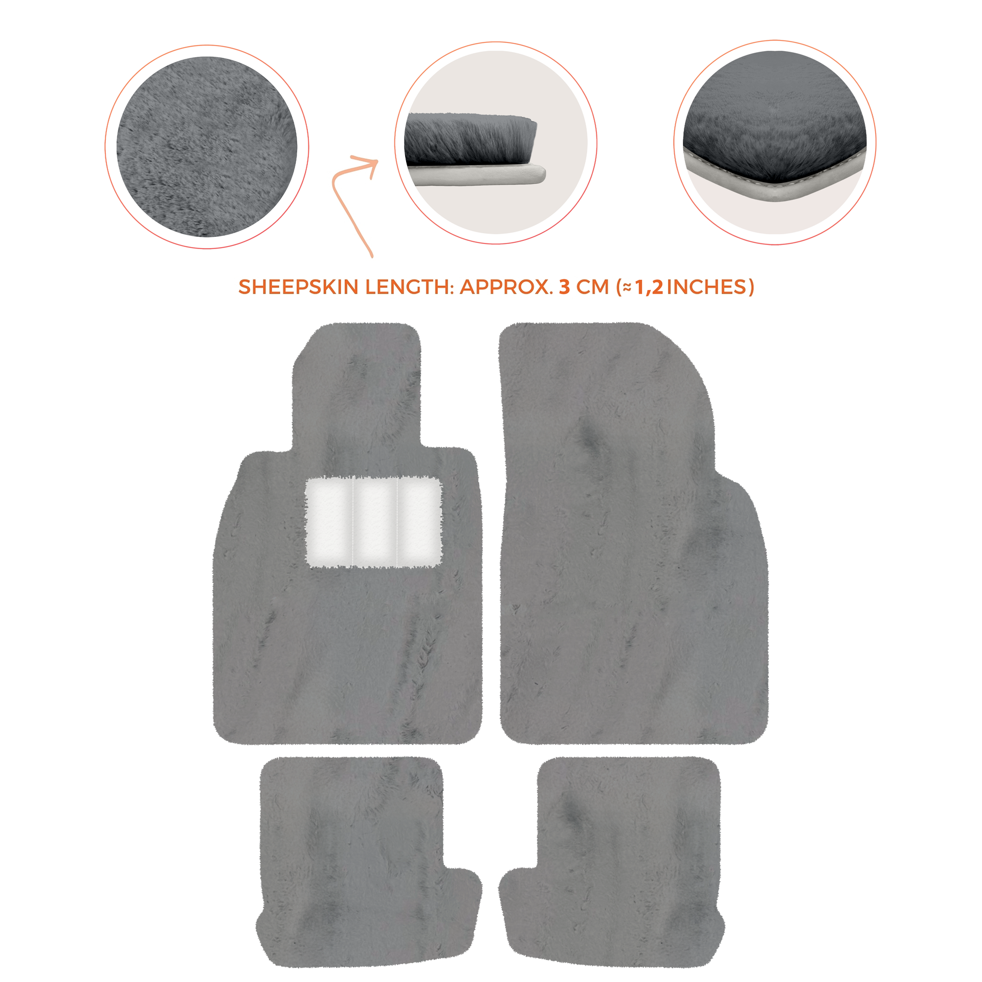 Premium Quality Sheepskin Floor Mats for Porsche 924 (1976-1988)