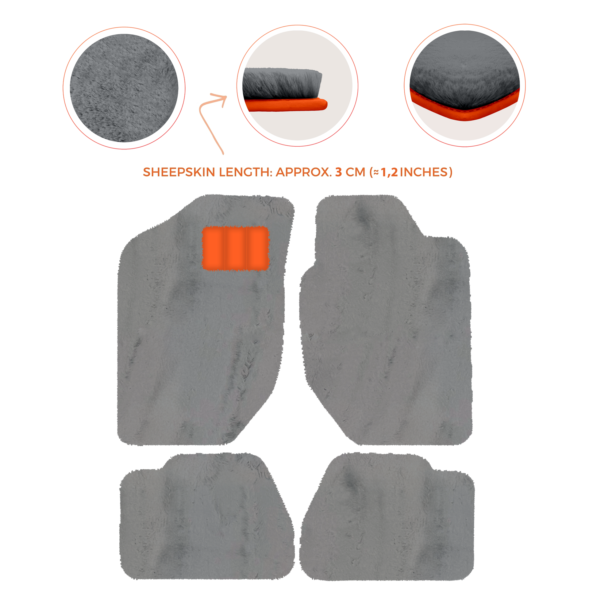 Luxury Sheepskin Floor Mats for Land Rover Discovery Sport (2015-2019)