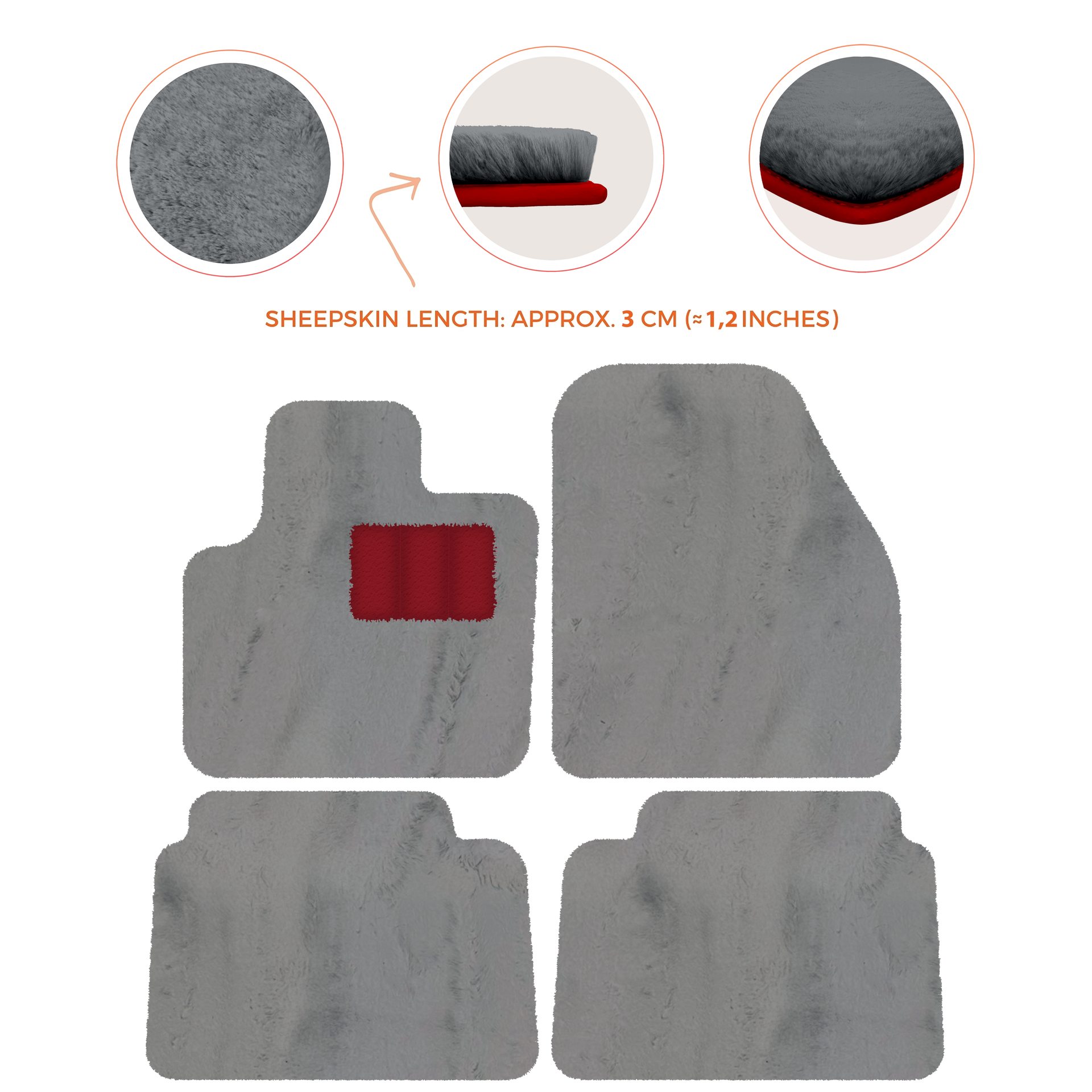 Luxury Sheepskin Floor Mats for Land Rover Discovery Sport (2015-2019)