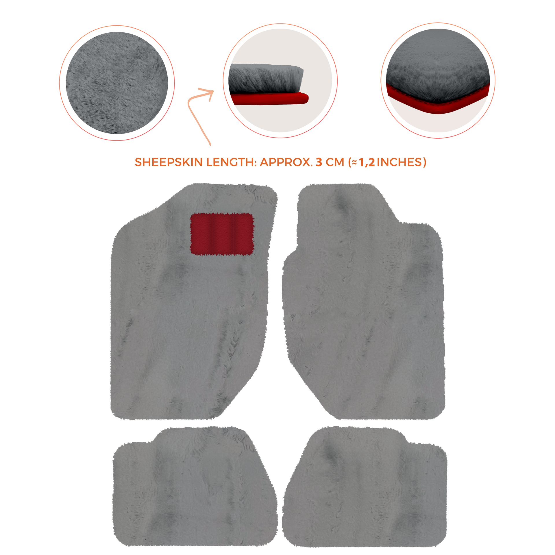 Luxury Sheepskin Floor Mats for Land Rover Discovery Sport (2015-2019)