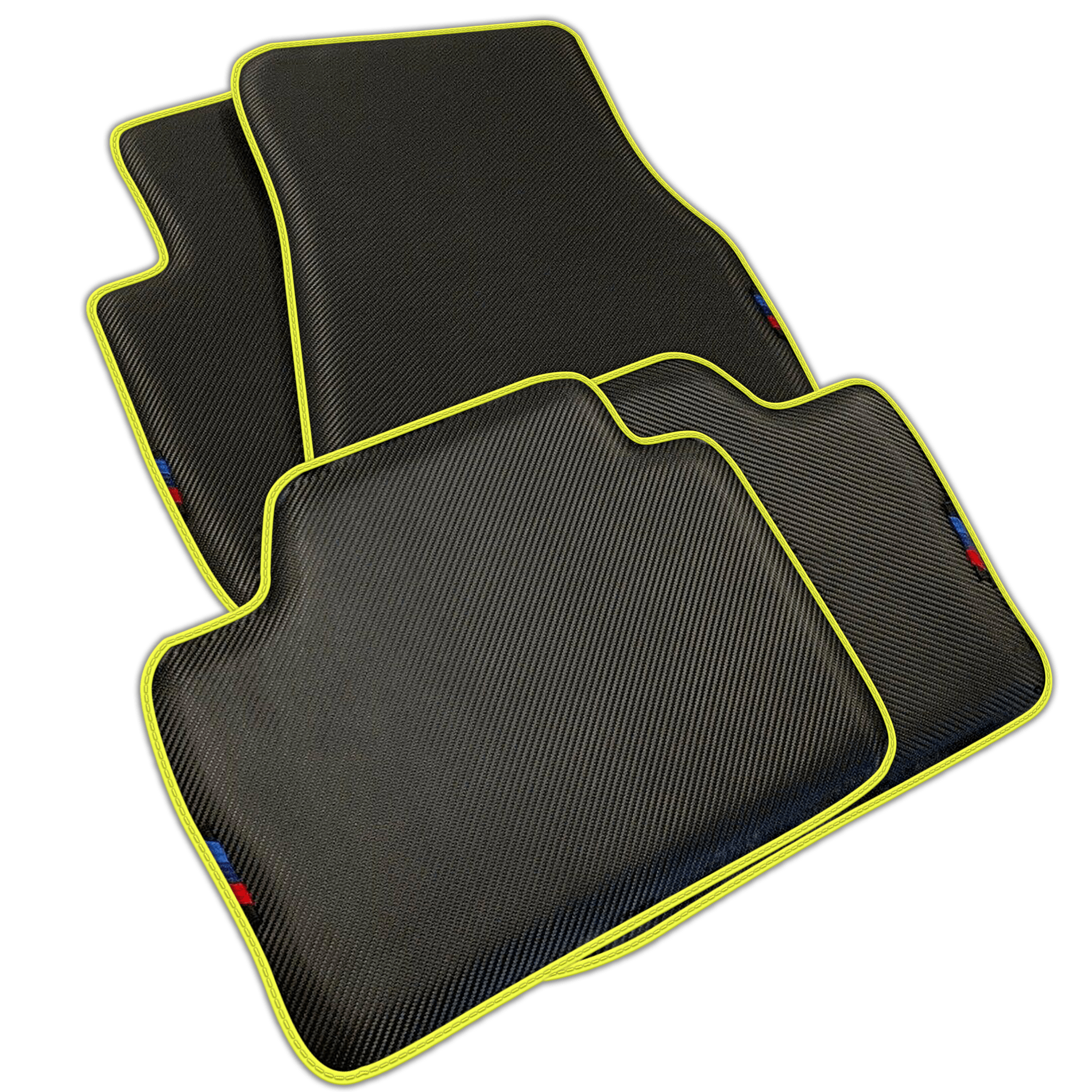 Black Carbon Fiber Floor Mats for BMW 1 Series E81 3-door Hatchback 2006-2011 | Various Trim Colors