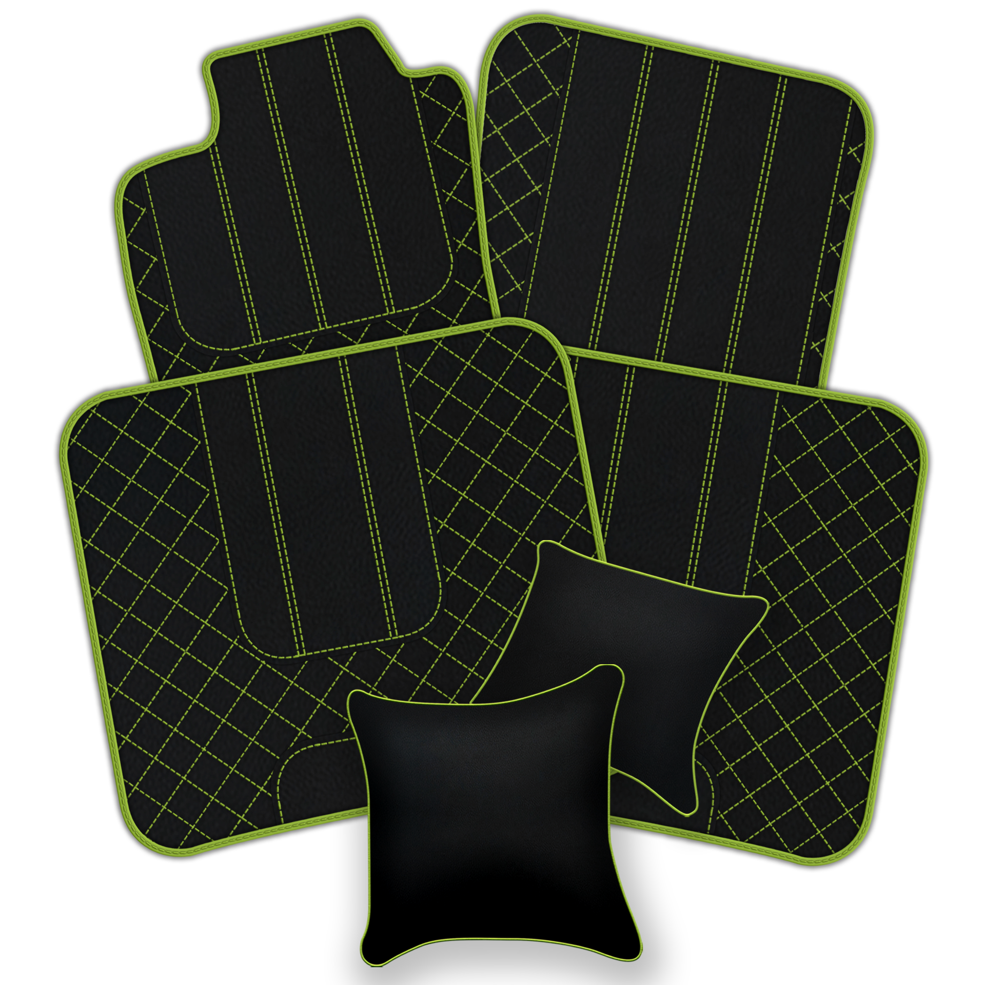 Customizable Leather Floor Mats with Double Diamond Pattern for Bentley Flying Spur (2019-2023) - AutoWin