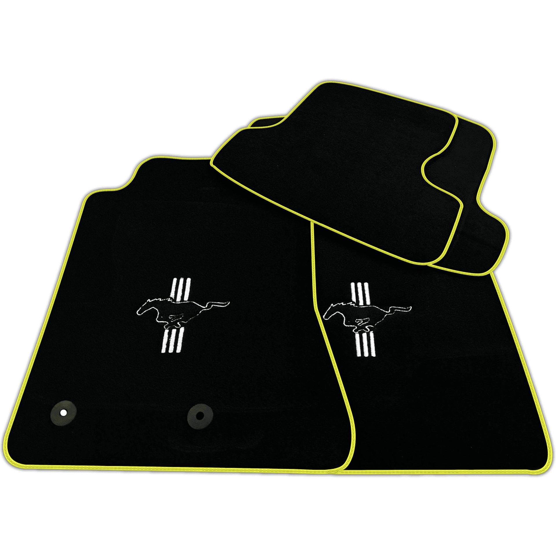 Black Floor Mats for Ford Mustang GT500 Shelby (2015-2021) with Pony | Various Trim Colors