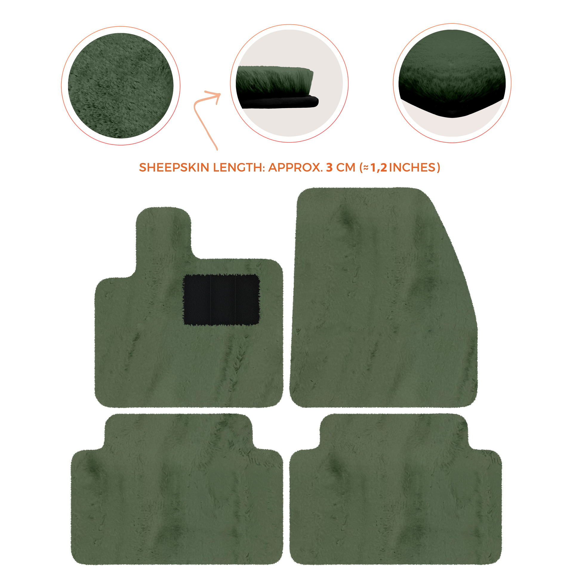 Premium Sheepskin Floor Mats for Range Rover Evoque (2016-2024)