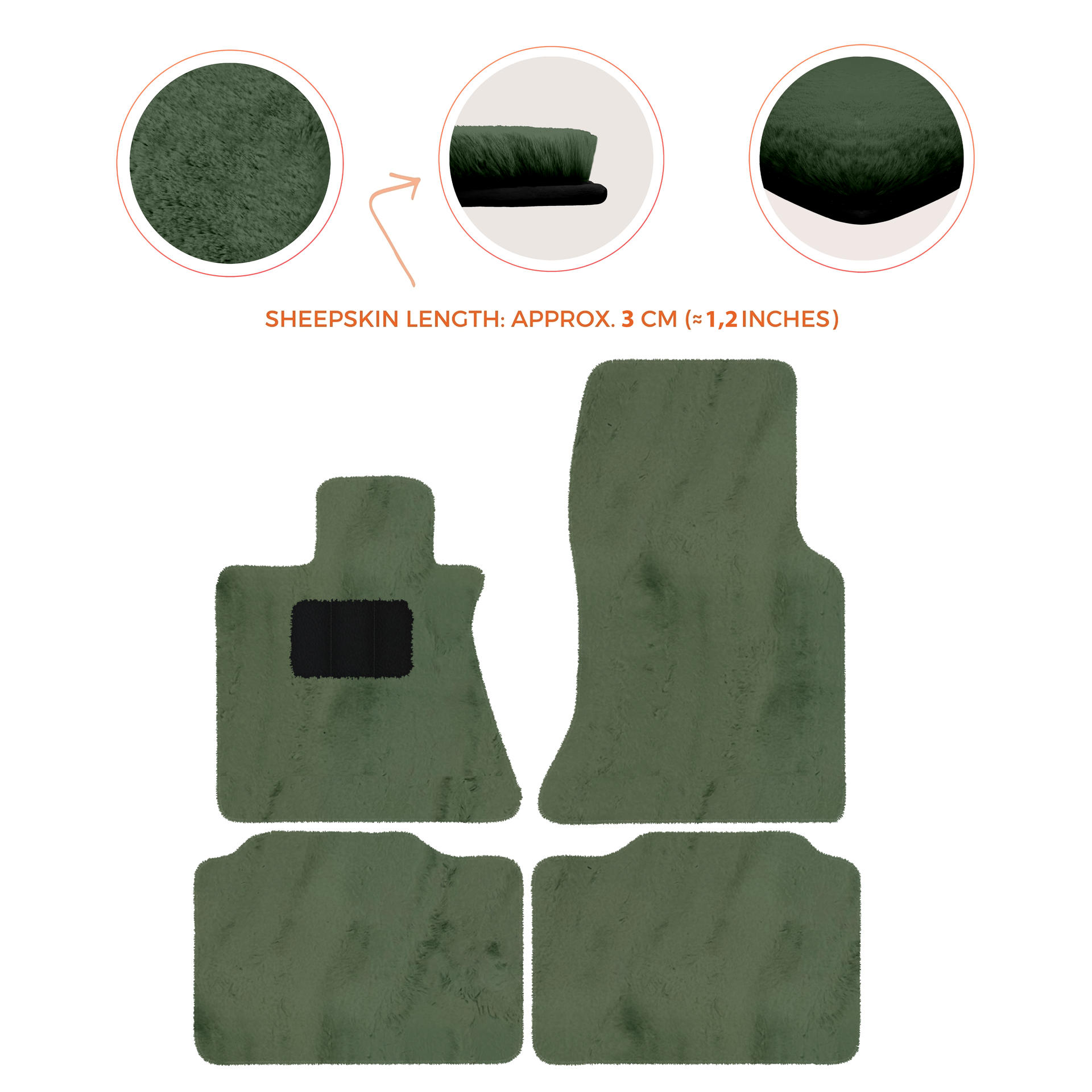 Premium Sheepskin Floor Mats for Rolls-Royce Phantom Sedan (2003-2016)