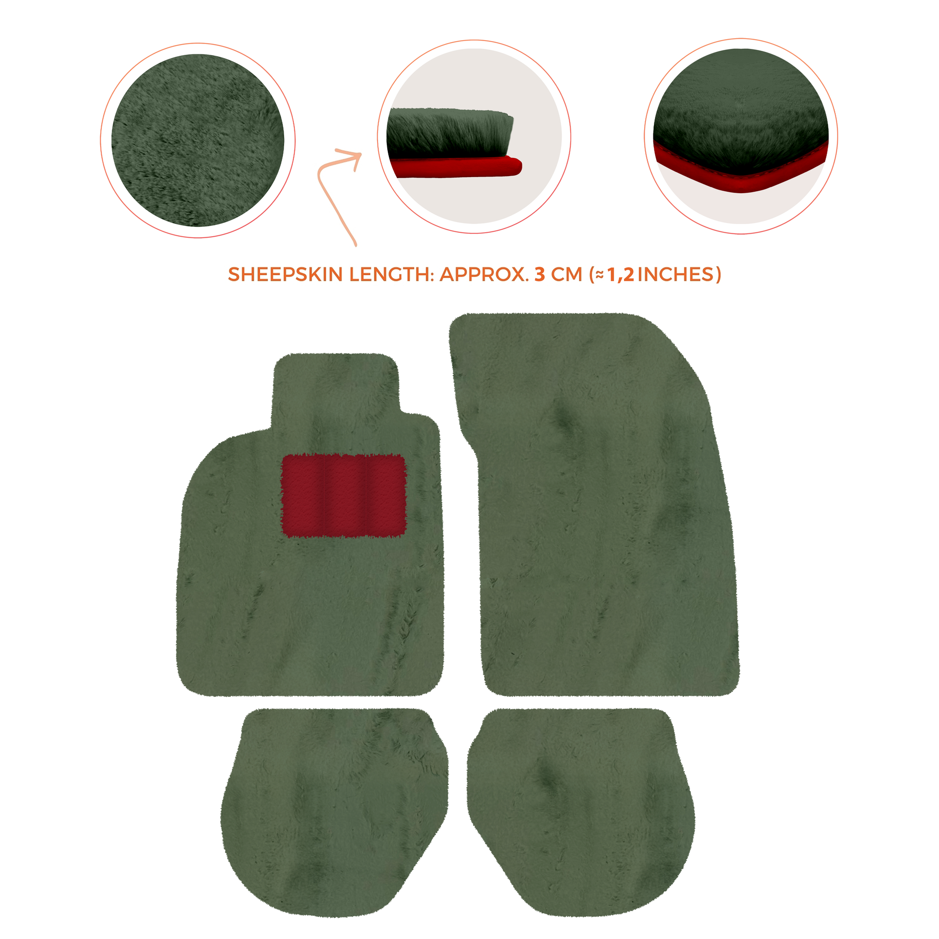 Customizable Leather Floor Mats with Triangle Pattern for Porsche 911 - 993 (1994-1998) - AutoWin