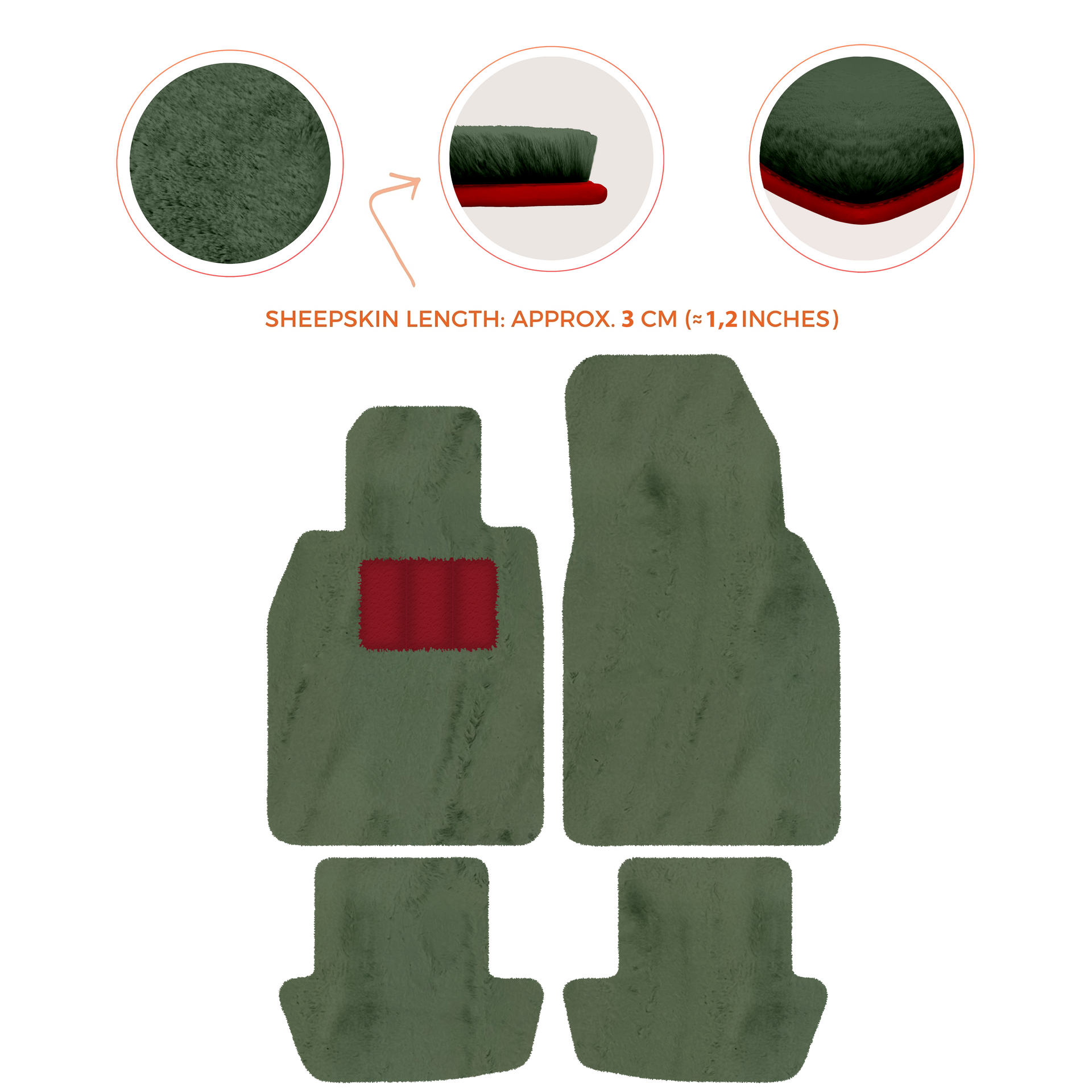 Premium Sheepskin Floor Mats for Porsche 911 991 (2012-2019)