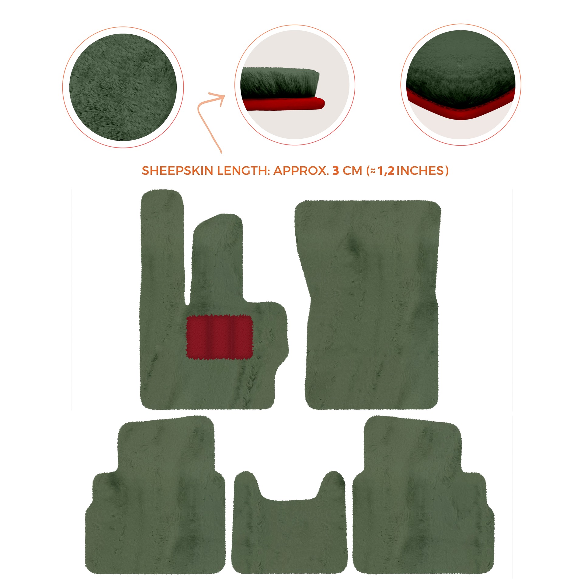 Premium Sheepskin Floor Mats for Mercedes-Benz G-Class W463 2008-2018