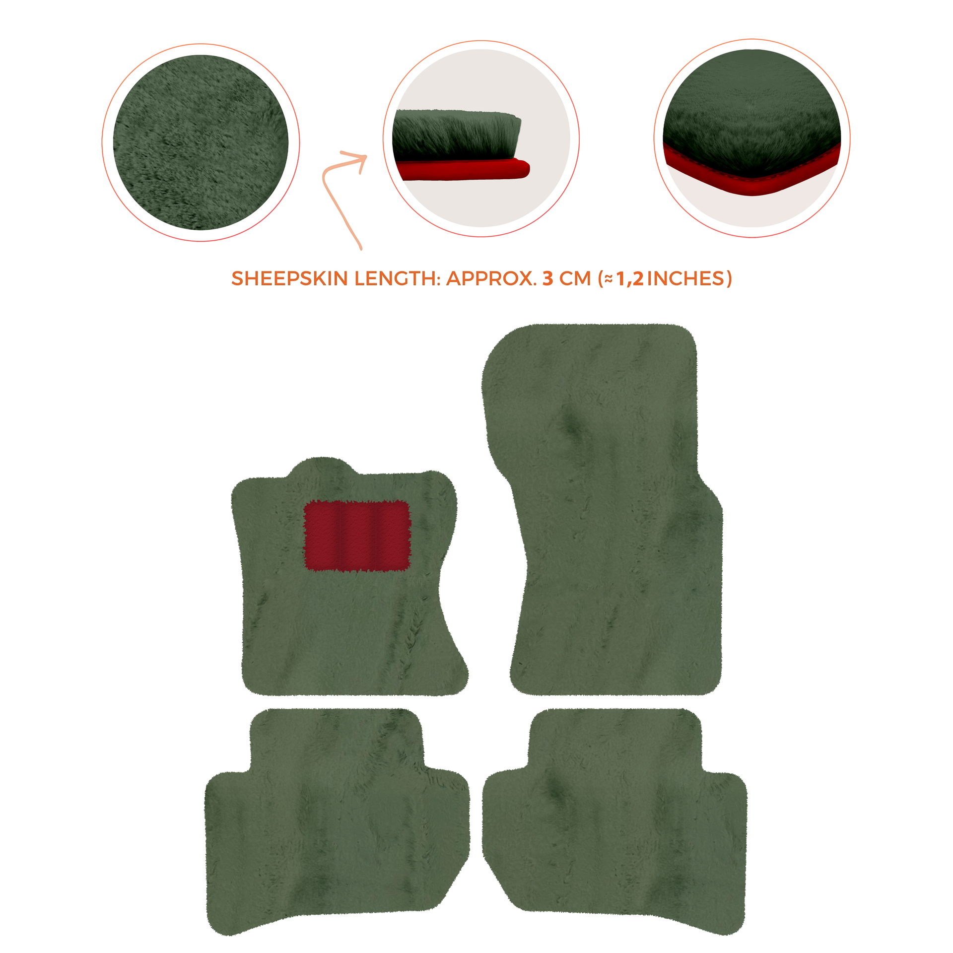 Premium Sheepskin Floor Mats for 2010-2013 Range Rover Sport