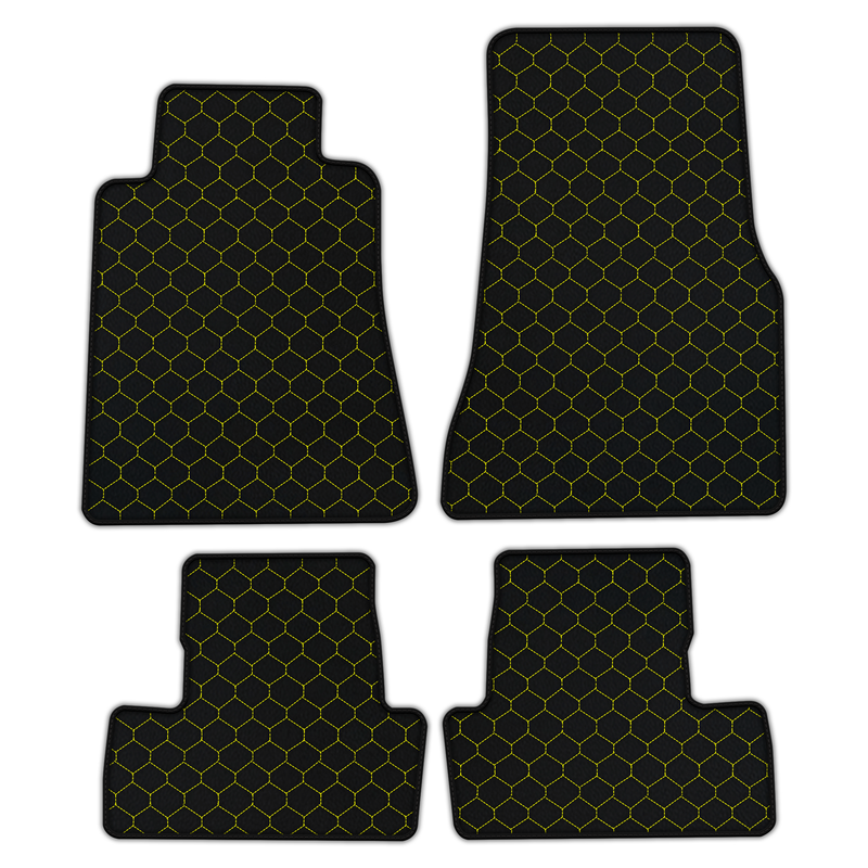 Customizable Leather Floor Mats with Hex Pattern for Ford Mustang V (2004-2010)