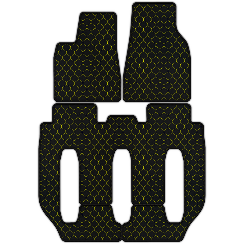 Customizable Leather Floor Mats with Hex Pattern for Tesla Model X - 7 Seats (2016-2017)