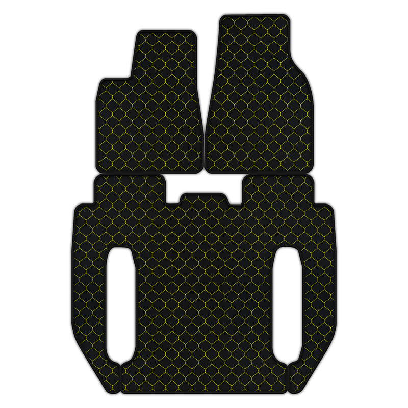 Customizable Leather Floor Mats with Hex Pattern for Tesla Model X - 6 Seats (2016-2025)