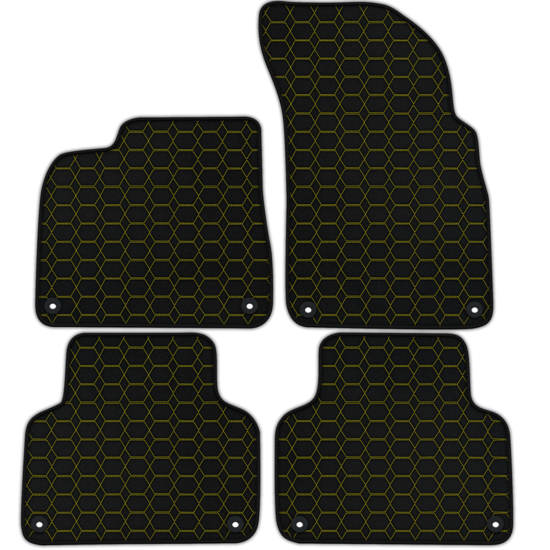 Customizable Leather Floor Mats with Hexagon Hex Pattern for Audi RS Q8 (2019-2024)