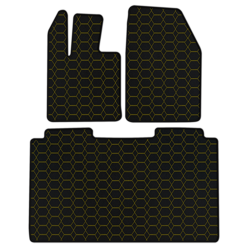 Customizable Leather Floor Mats with Hexagon Hex Pattern for Tesla CyberTruck